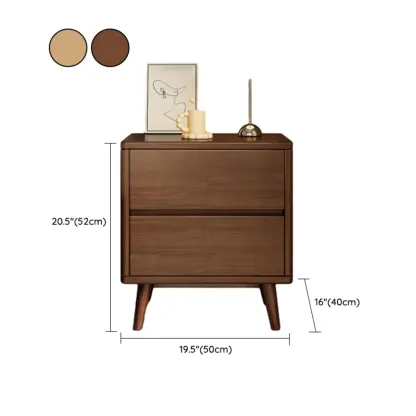 Modern Minimalist Solid Wood 3-Drawer Nightstand Image - 21