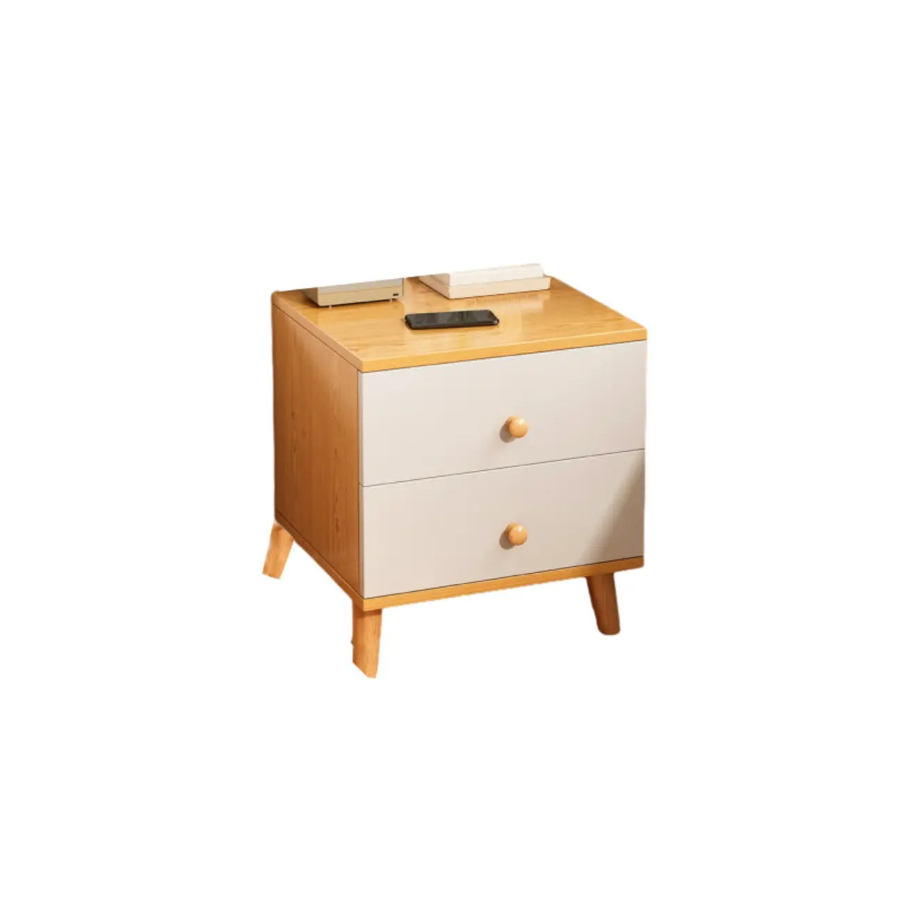Modern Wooden Bedside Table with Dual Drawers | homeyfad