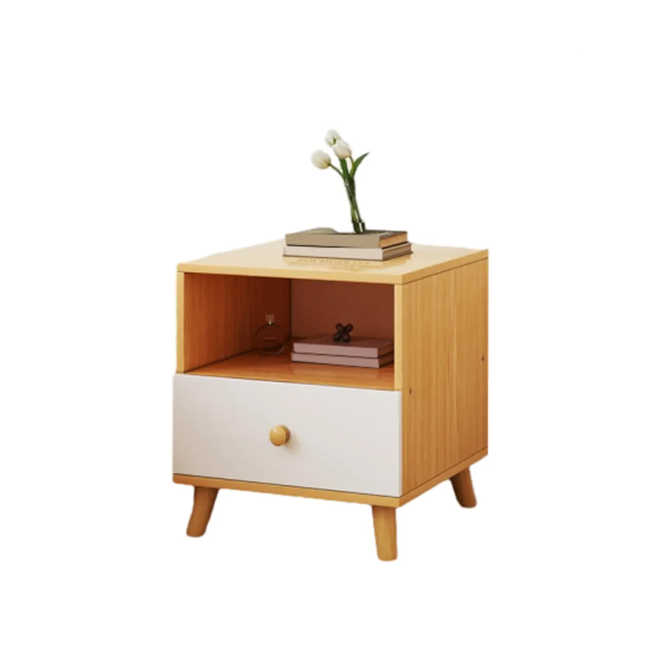 Modern Wooden Bedside Table with Dual Drawers | homeyfad