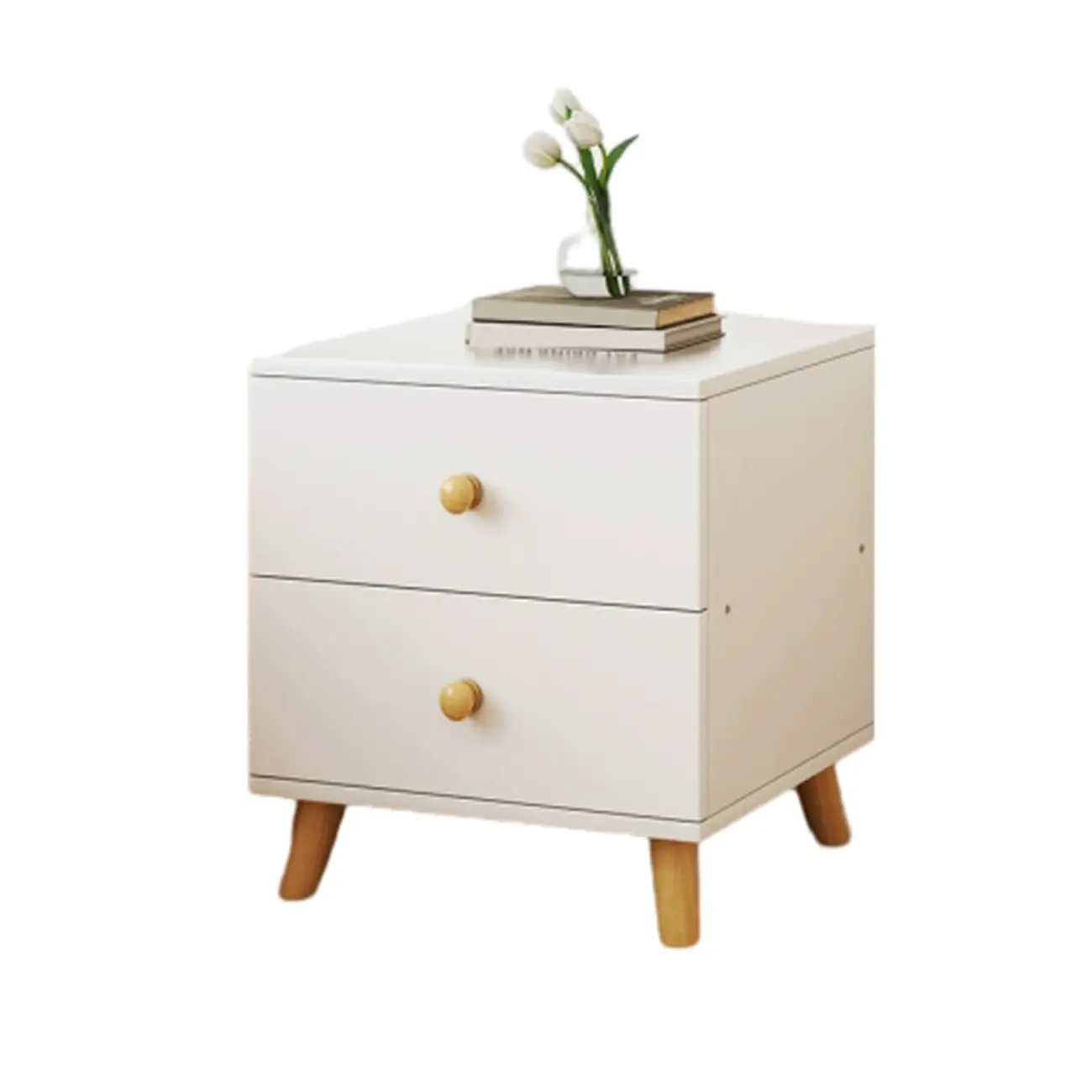 Modern Wooden Bedside Table with Dual Drawers | homeyfad