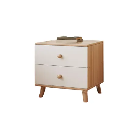 Modern Wooden Bedside Table with Dual Drawers