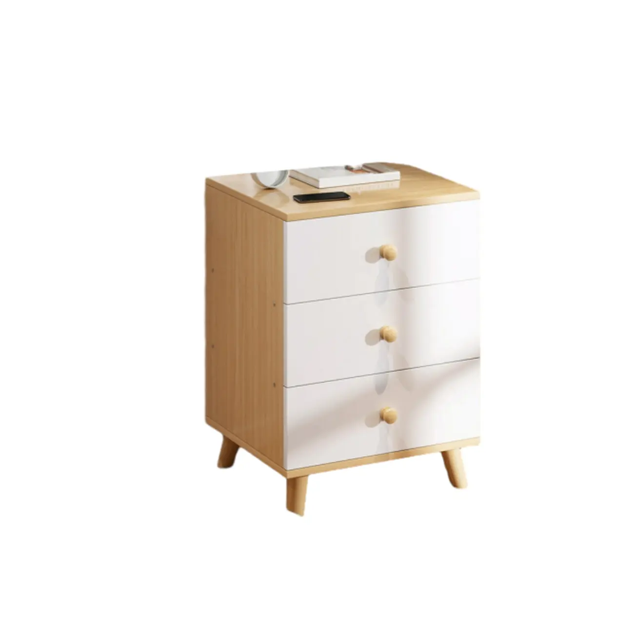 Modern Wooden Bedside Table with Dual Drawers | homeyfad