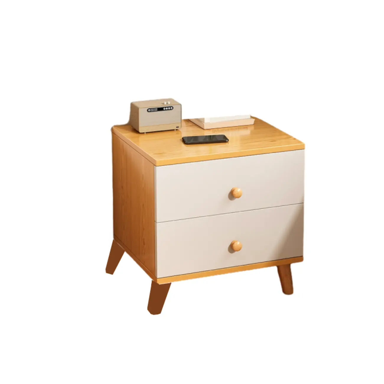 Modern Wooden Bedside Table with Dual Drawers | homeyfad