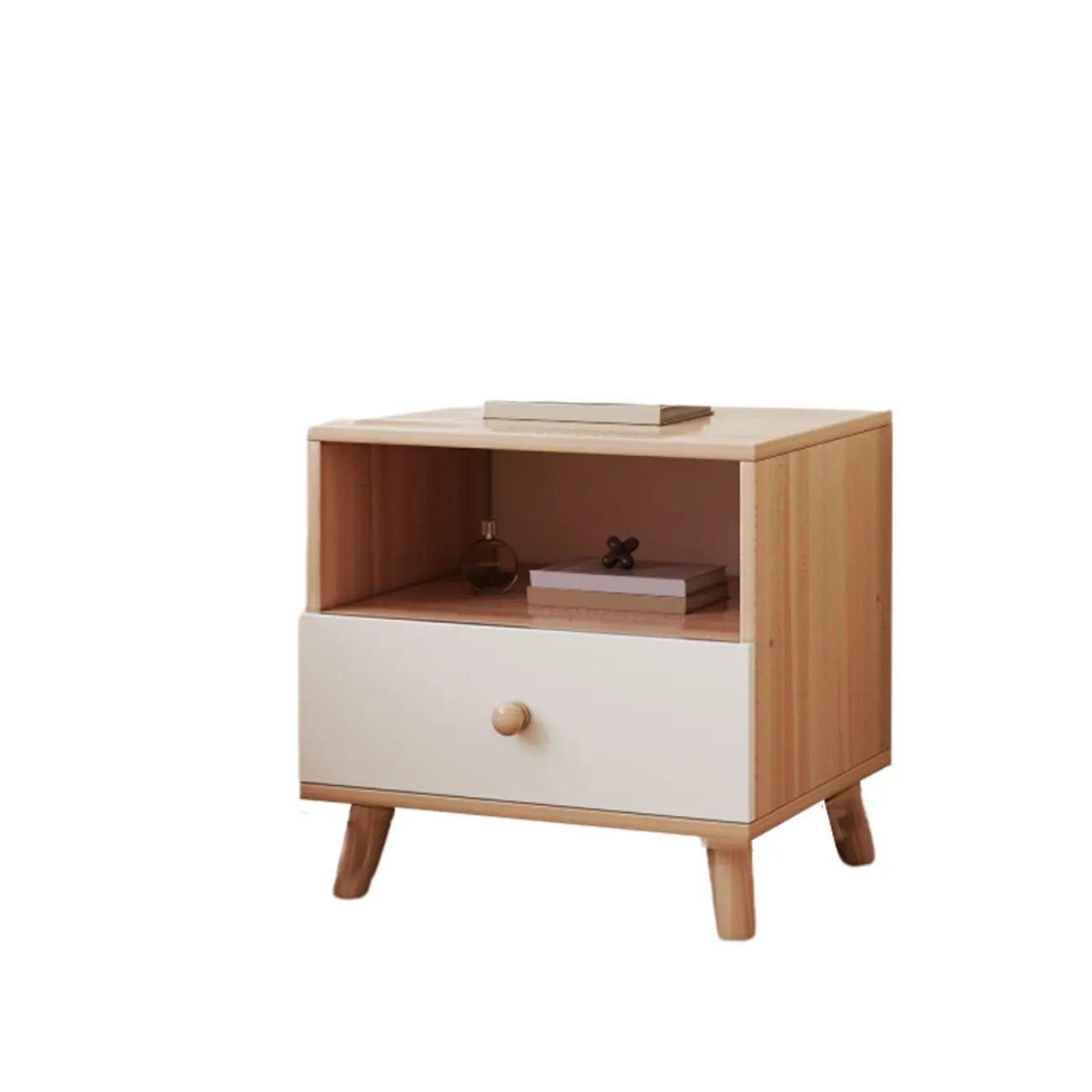Modern Wooden Bedside Table with Dual Drawers | homeyfad
