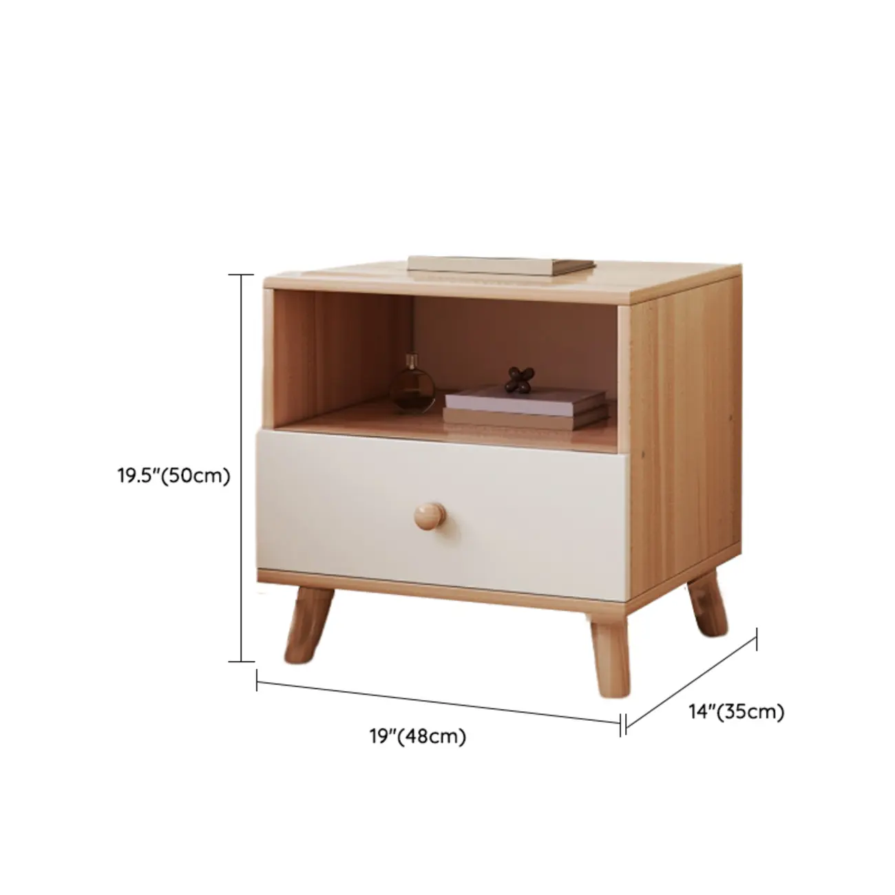 Modern Wooden Bedside Table with Dual Drawers | homeyfad