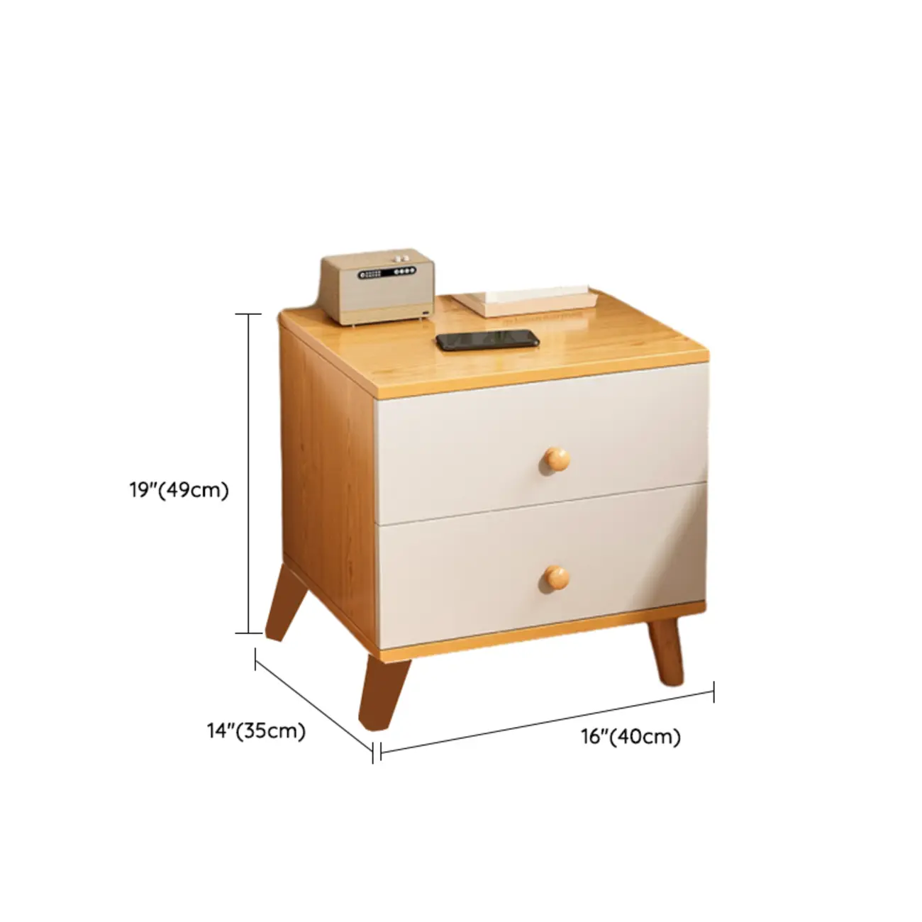 Modern Wooden Bedside Table with Dual Drawers | homeyfad