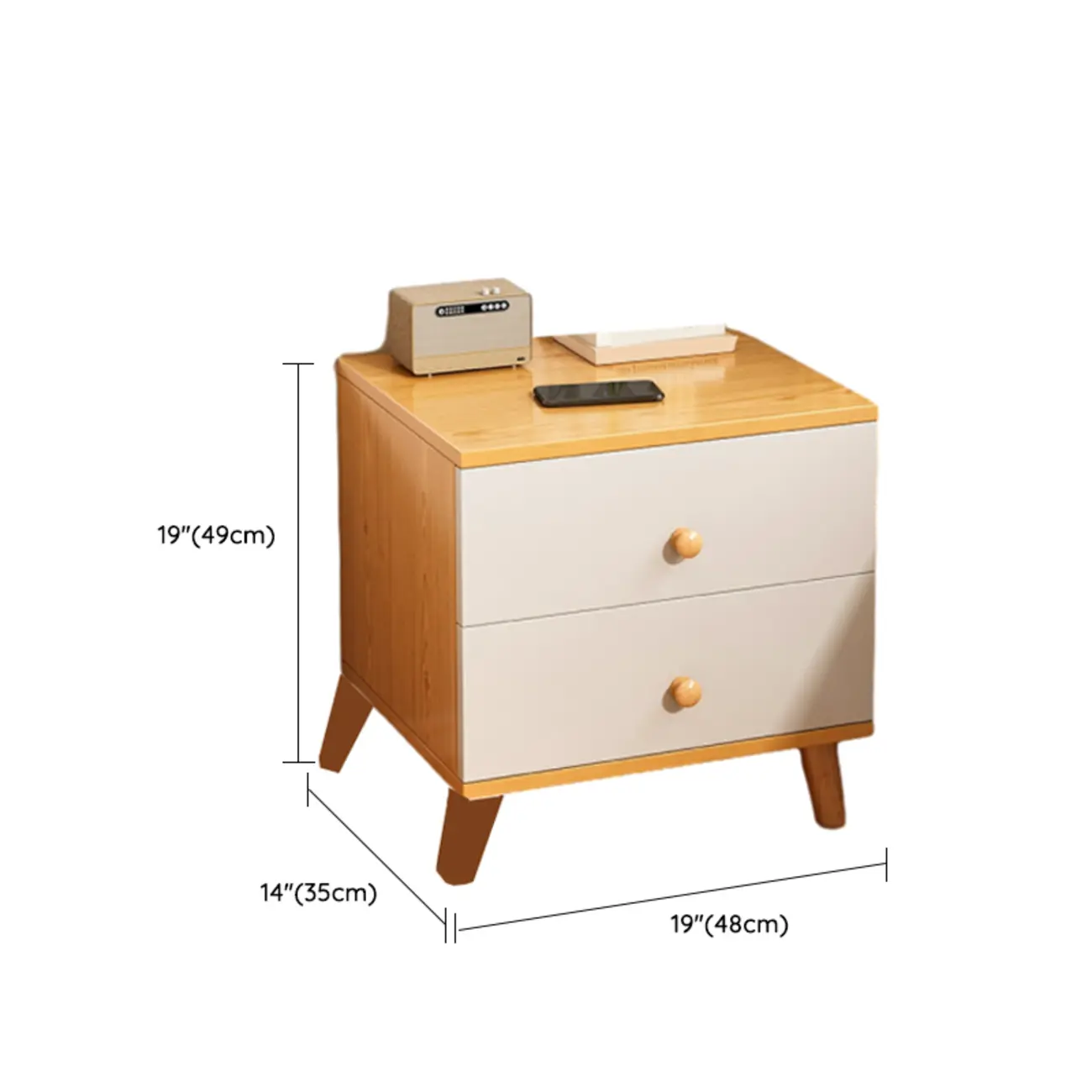 Modern Wooden Bedside Table with Dual Drawers | homeyfad