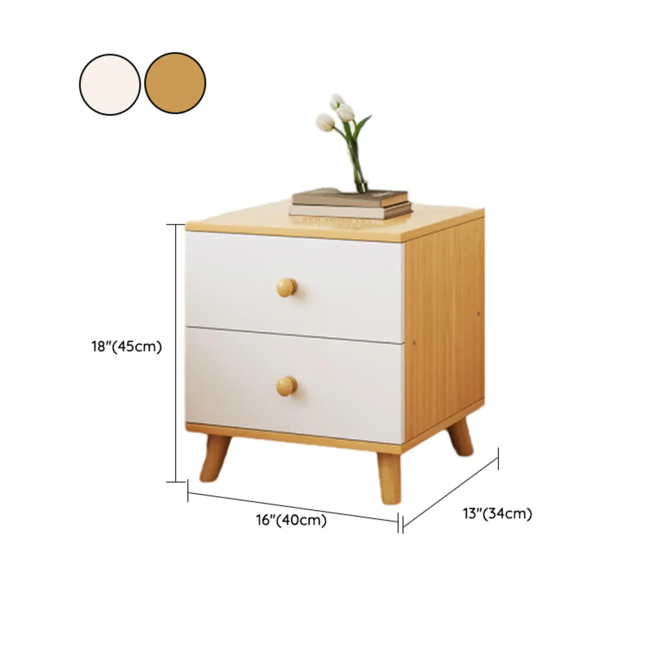 Modern Wooden Bedside Table with Dual Drawers | homeyfad