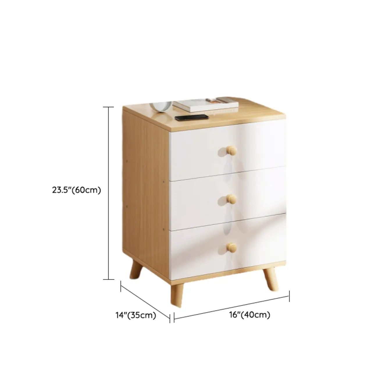 Modern Wooden Bedside Table with Dual Drawers | homeyfad