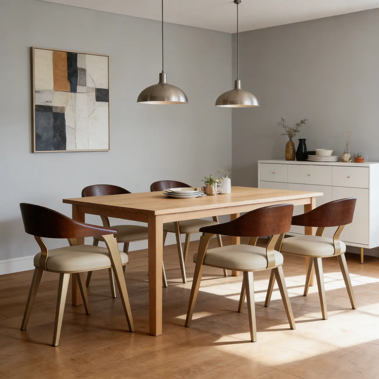 Luxury Curved Back Genuine Leather Dining Chair Armrest Image - 2 | homeyfad