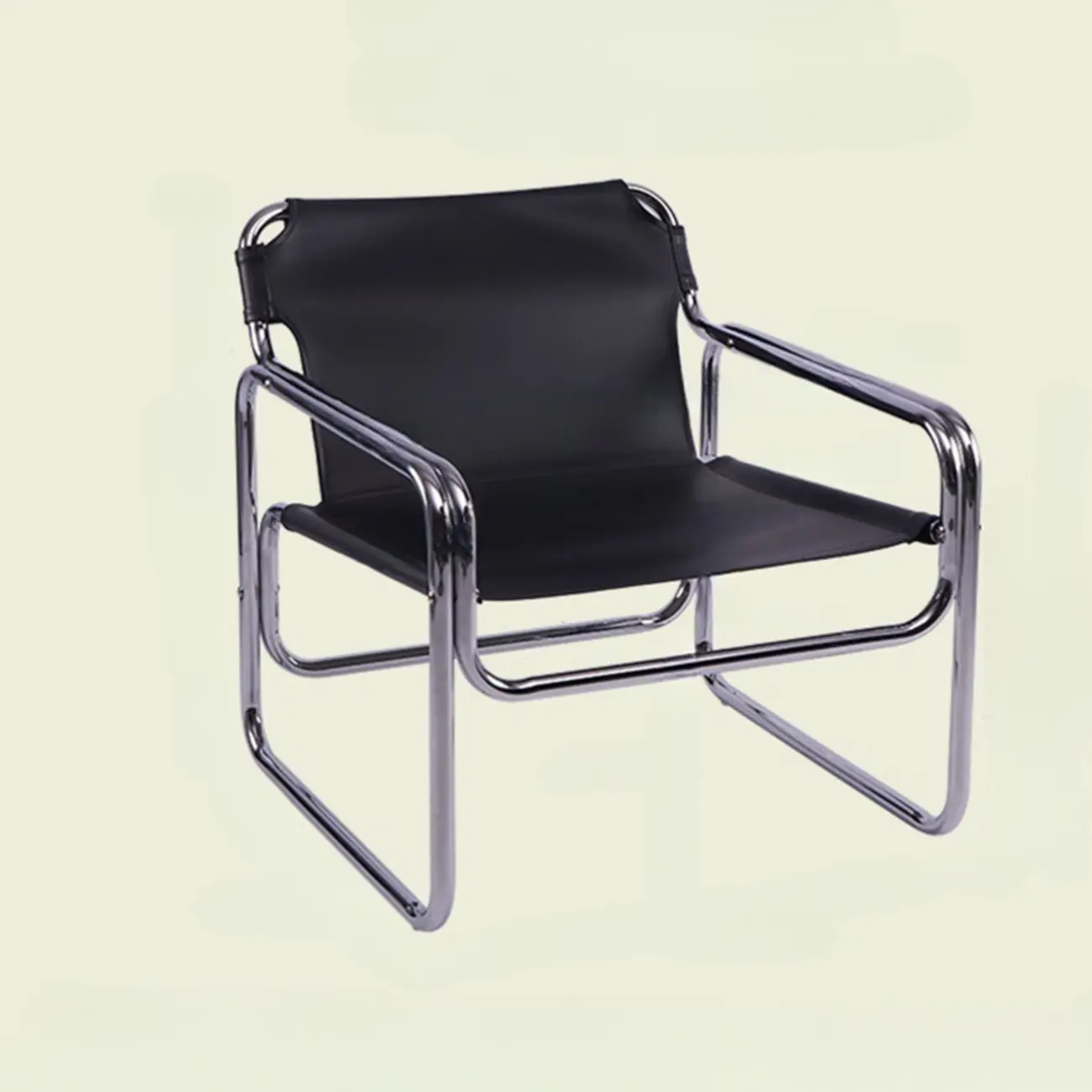 Industrial Leather Accent Chair with Metal Frame for Living Room Image - 6 | homeyfad