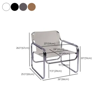 Industrial Leather Accent Chair with Metal Frame for Living Room #size