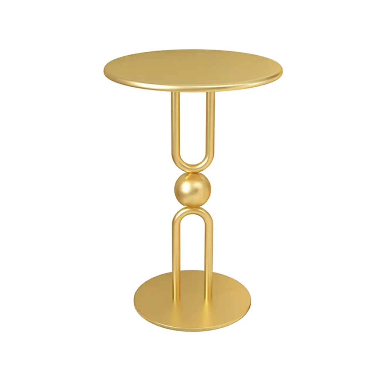 Luxurious Metal Round End Table with Glossy Finish for Tiny Room Image - 6 | homeyfad