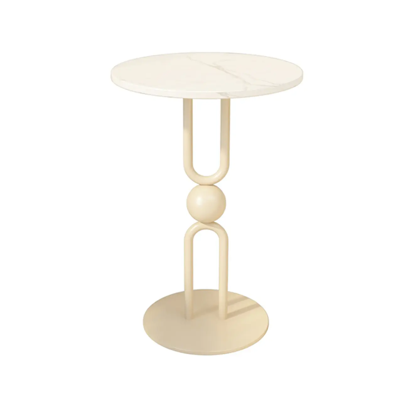 Luxurious Metal Round End Table with Glossy Finish for Tiny Room Image - 9 | homeyfad