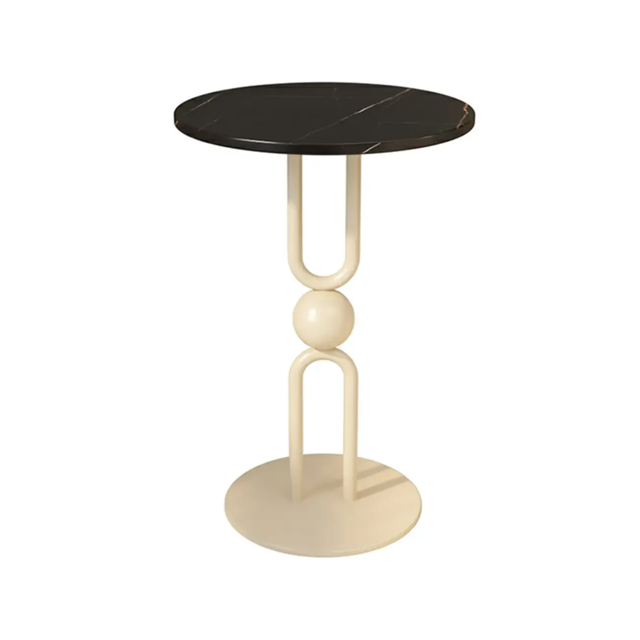Luxurious Metal Round End Table with Glossy Finish for Tiny Room Image - 12