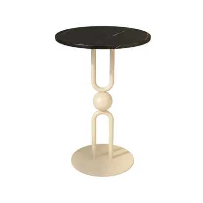 Luxurious Metal Round End Table with Glossy Finish for Tiny Room Image - 12