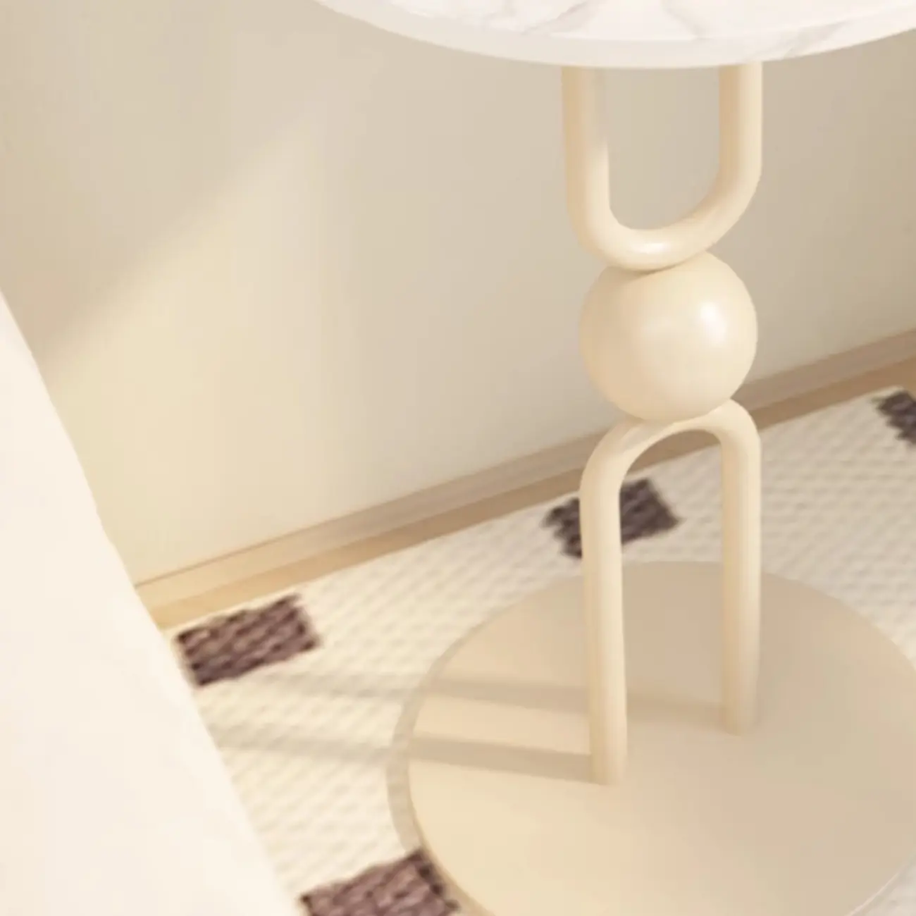 Luxurious Metal Round End Table with Glossy Finish for Tiny Room Image - 15 | homeyfad