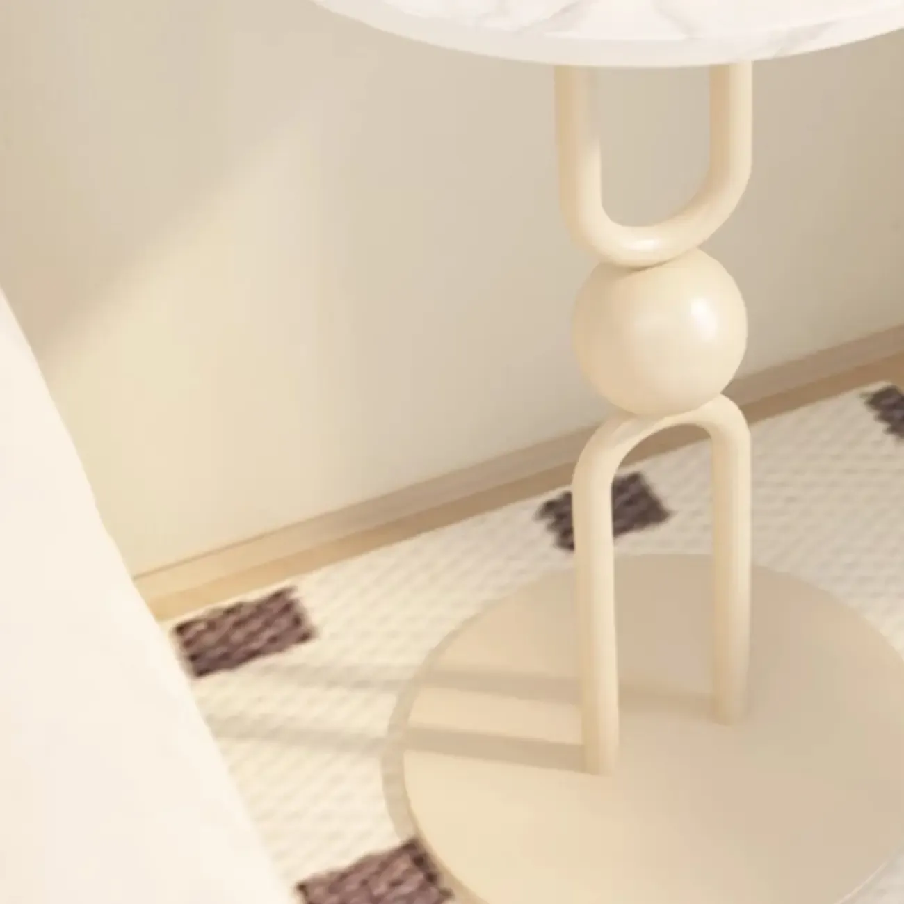 Luxurious Metal Round End Table with Glossy Finish for Tiny Room Image - 15