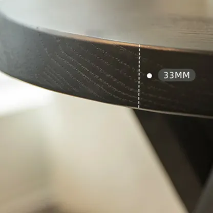 Modern Round Wood Side Table with Cross Legs Image - 11