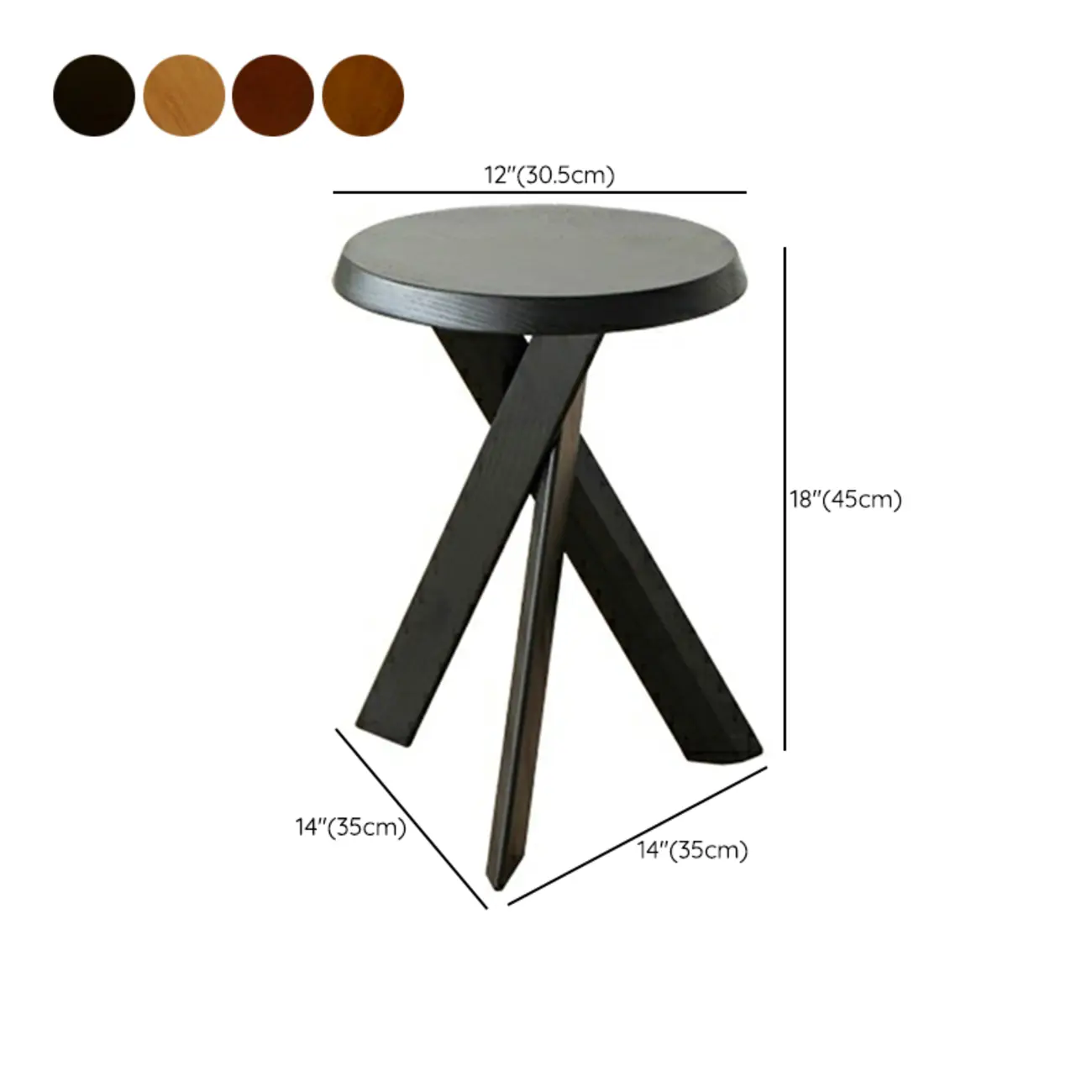 Modern Round Wood Side Table with Cross Legs #size | homeyfad