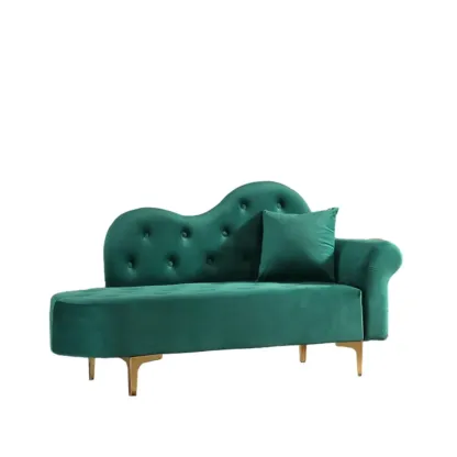 Modern Velvet Chaise Lounge with Pillow for Living Room Image - 10