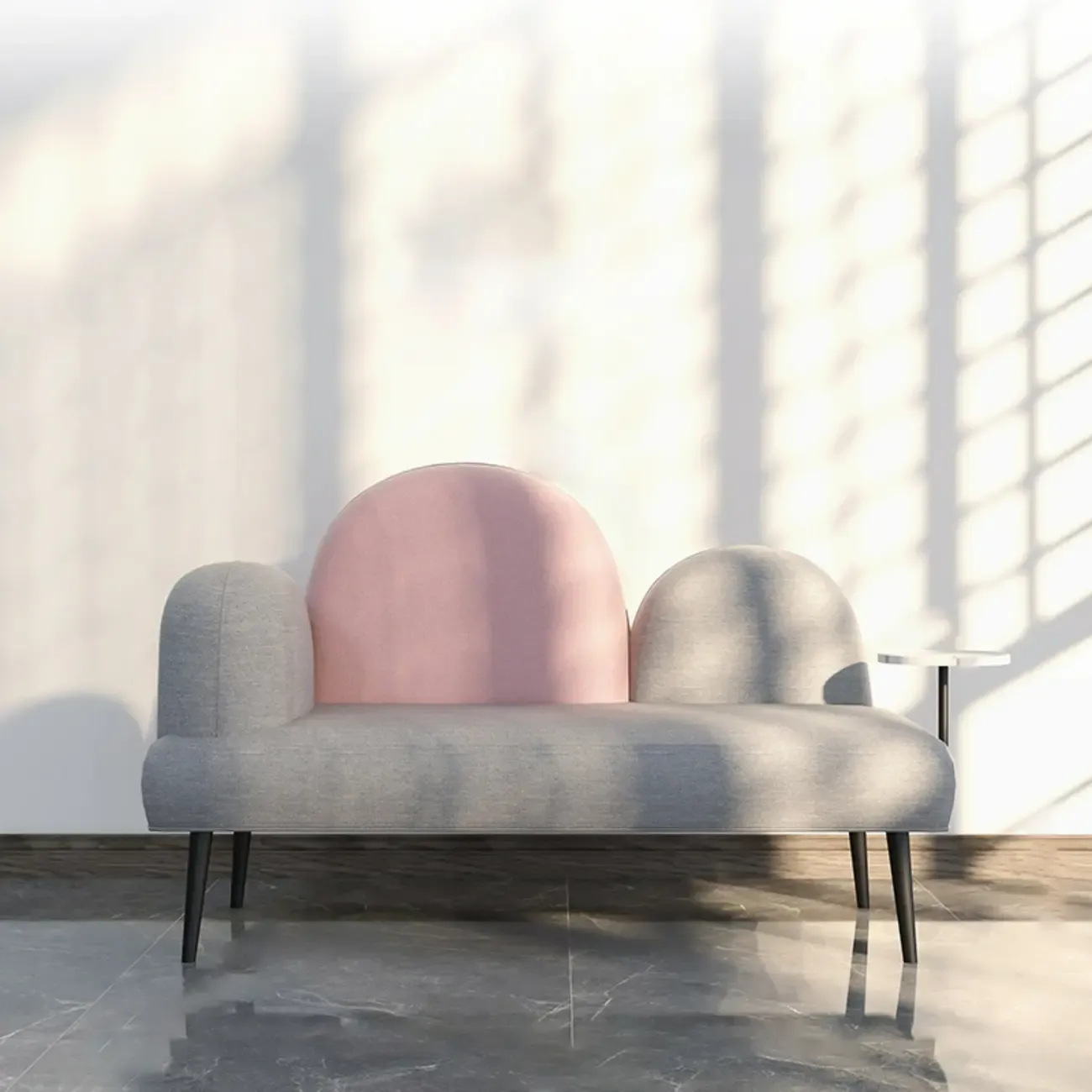 Nordic Fabric Chaise Lounge with Houndstooth for Living Room Image - 6