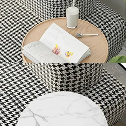 Nordic Fabric Chaise Lounge with Houndstooth for Living Room Image - 10
