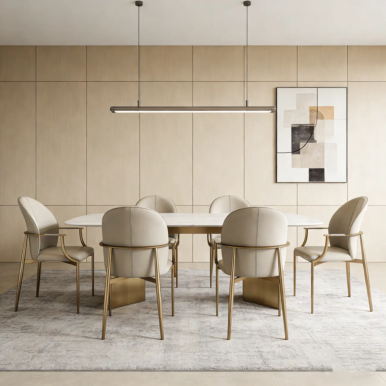 Genuine Leather Glam Modern Upholstered Arm Dining Chairs Image - 4 | homeyfad