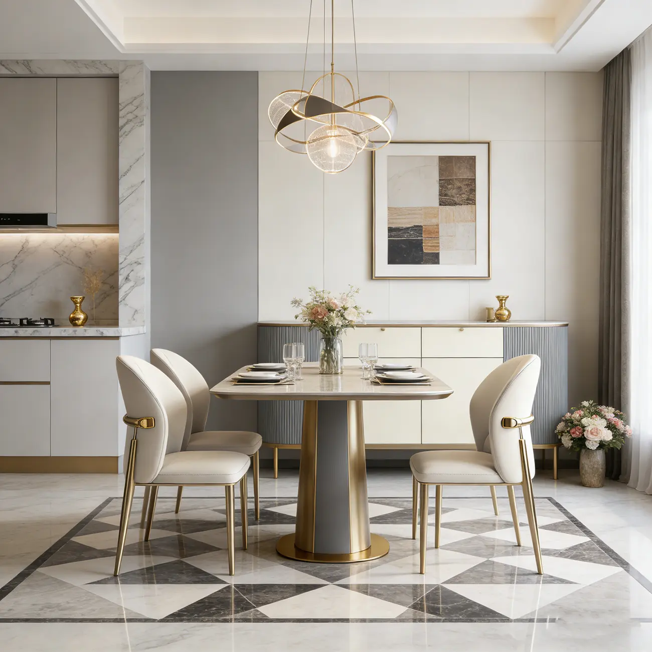 Glam Armless Genuine Leather Dining Chairs With Metal Legs Image - 2 | homeyfad