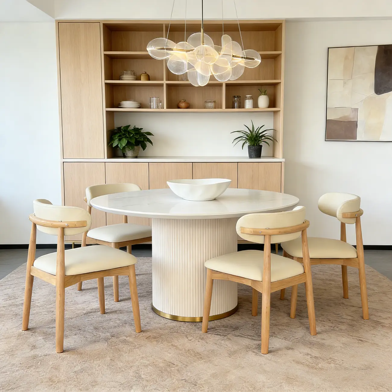 Modern Leather Wood Dining Chair Set of 2 Image - 3 | homeyfad