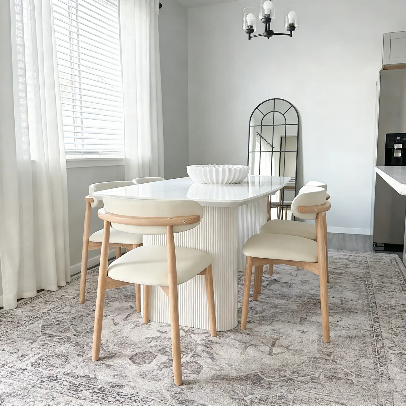 Modern Leather Wood Dining Chair Set of 2 Image - 4 | homeyfad