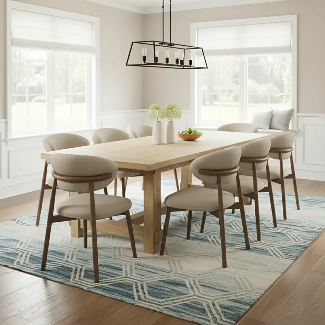 Modern Leather Wood Dining Chair Set of 2 Image - 4 | homeyfad