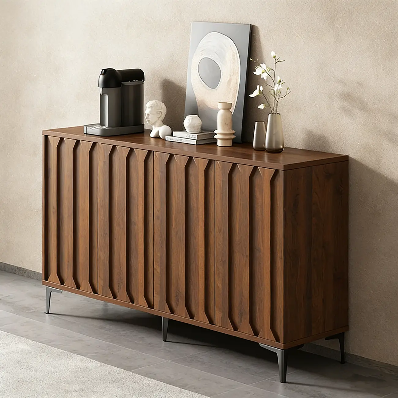 Mid-Century Modern Wood Combo Dresser with Storage Image - 6 | homeyfad