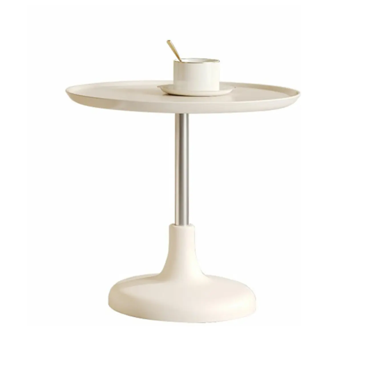 White Round Modern Wood Coffee Table with Storage Image - 5 | homeyfad