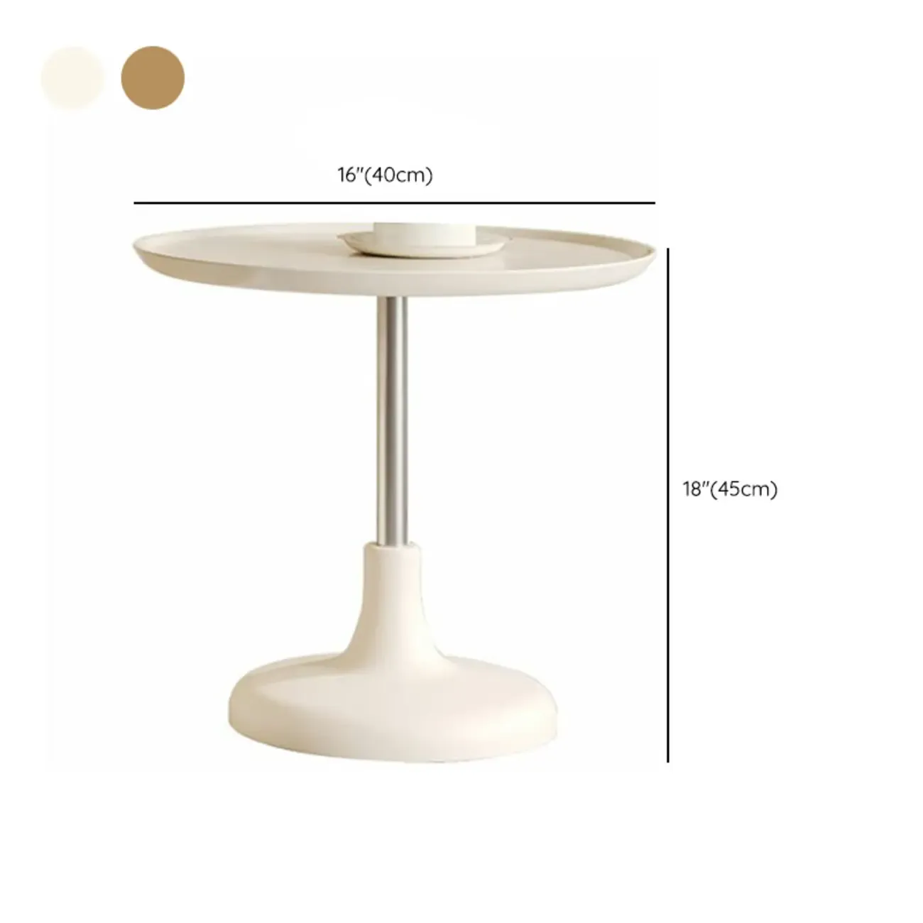 White Round Modern Wood Coffee Table with Storage #size