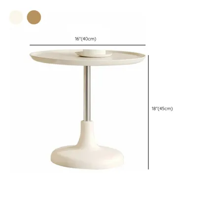 White Round Modern Wood Coffee Table with Storage #size