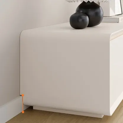Minimalist White Wooden TV Stand with Drawers for Living Room Image - 8