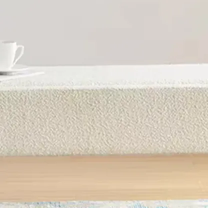 Simple White Upholstered Oval Entryway Bench Image - 10