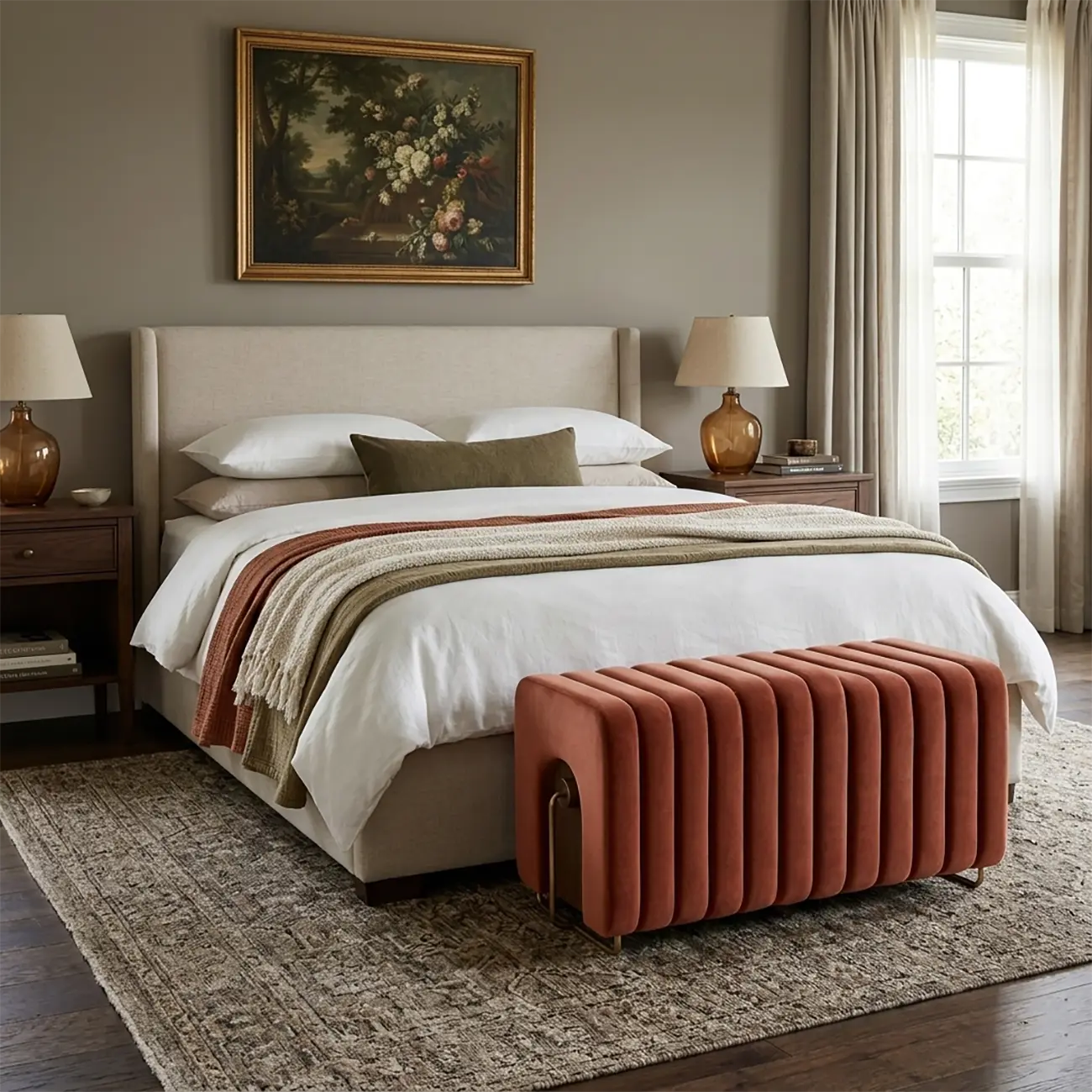 Rectangular Simple Long Upholstered Bedroom Bench Image - 2 | homeyfad