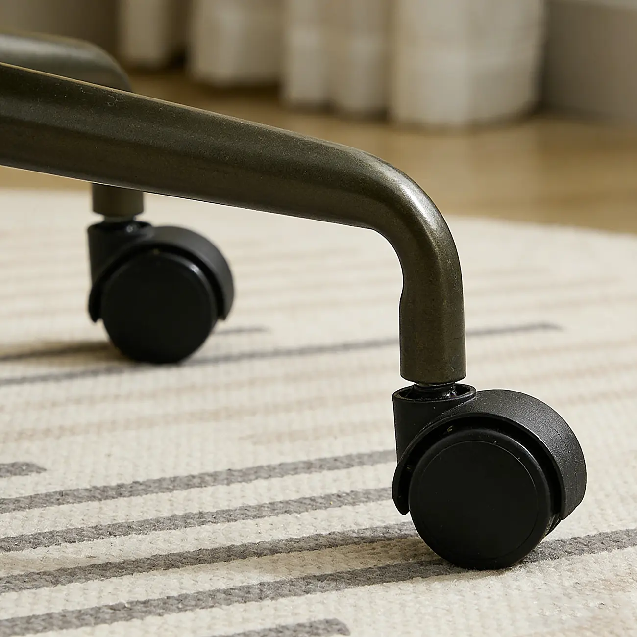 White Modern Tufted Upholstered Ergonomic Swivel Office Chair Image - 5 | homeyfad