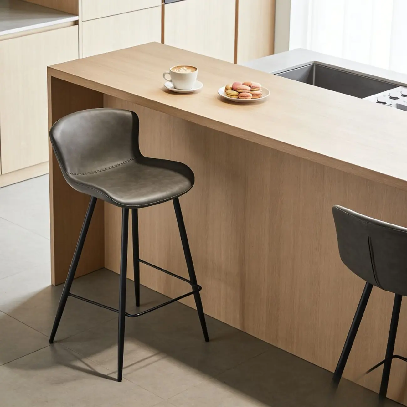 Brown Leather Saddle Seat Low Back Bar Stool Image - 4 | homeyfad