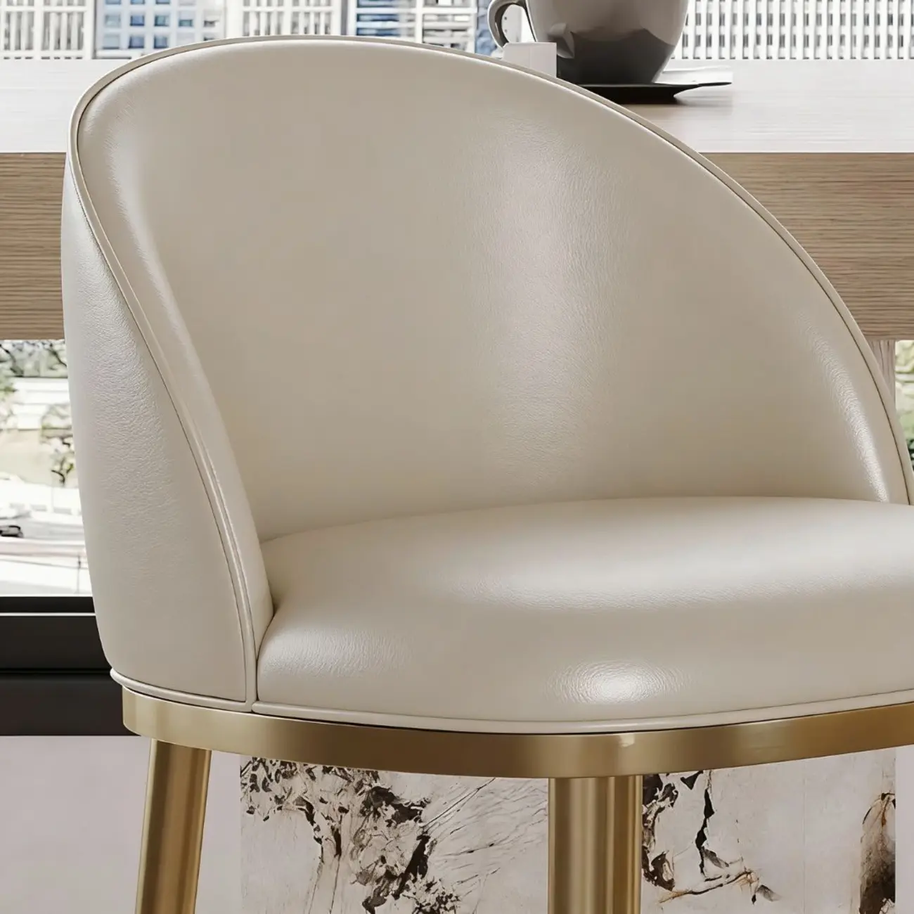 Mid Century Modern Leather Bar Stools Counter Height Image - 8 | homeyfad