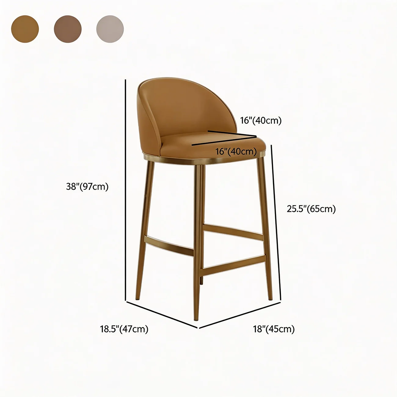 Mid Century Modern Leather Bar Stools Counter Height Image - 18 | homeyfad