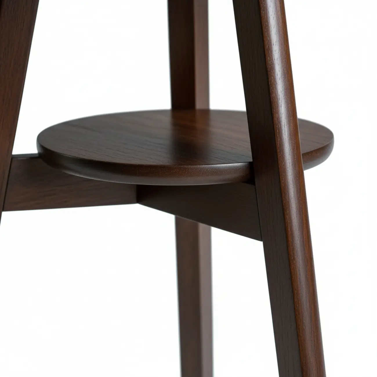 Brown Tripod Base Wood Round Side Table with Storage Image - 8 | homeyfad