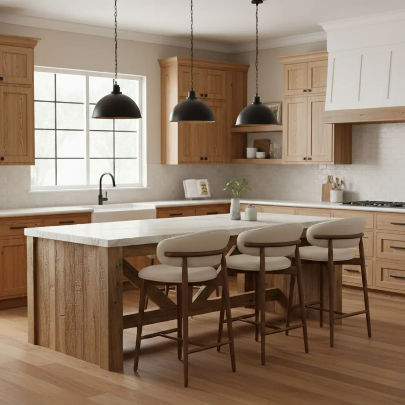 Modern Fabric Upholstered Counter Height Bar Stools Image - 4 | homeyfad