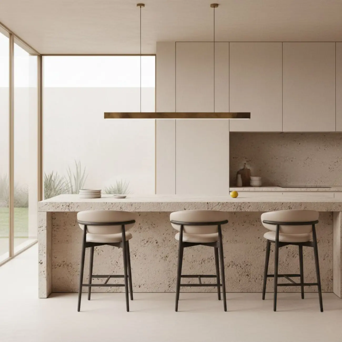 Modern Fabric Upholstered Counter Height Bar Stools Image - 5 | homeyfad