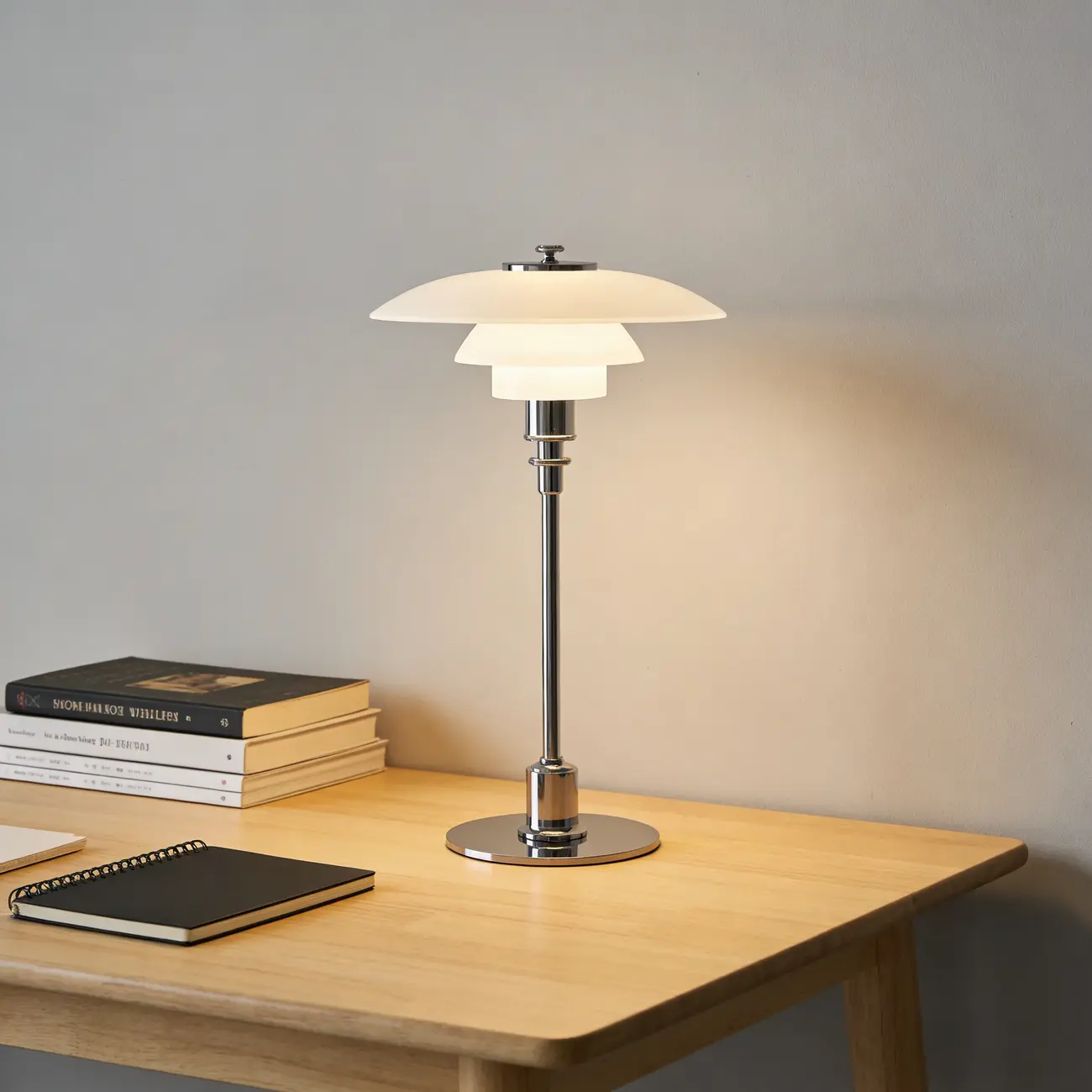 Modern White Glass Cone Table Lamp for Residential Image - 2 | homeyfad