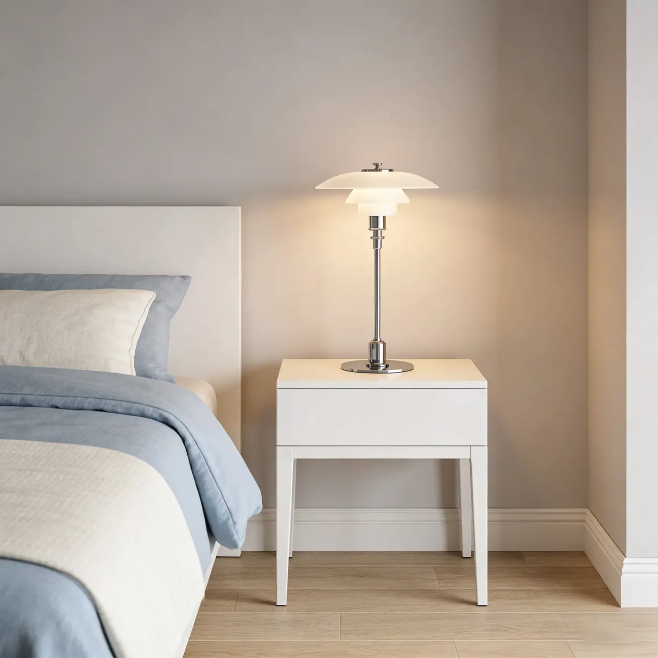 Modern White Glass Cone Table Lamp for Residential Image - 3 | homeyfad