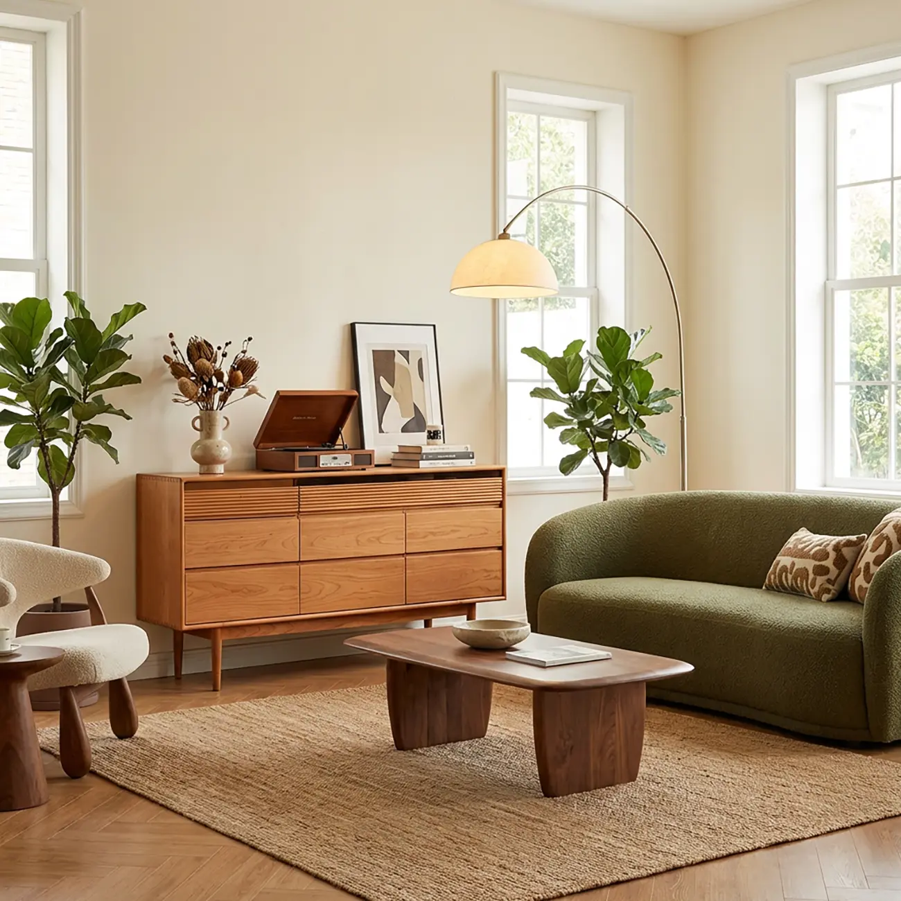 63" Scandinavian Natural Light Wood Dresser with 8-Drawers Image - 3 | homeyfad