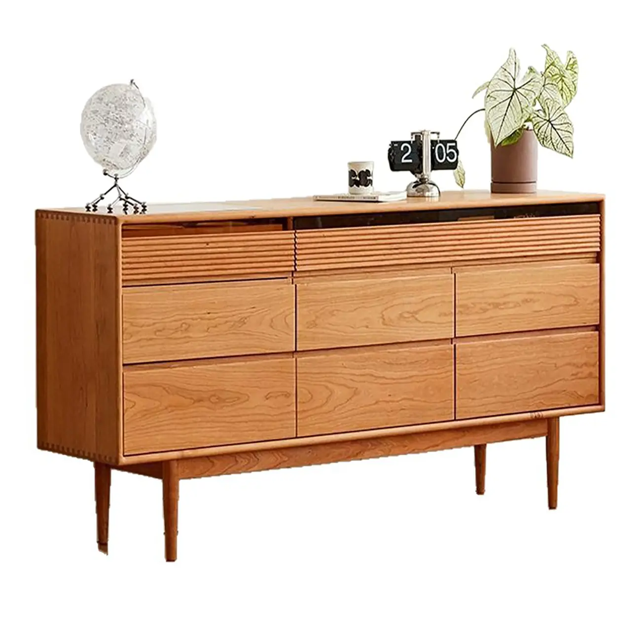 63" Scandinavian Natural Light Wood Dresser with 8-Drawers Image - 9 | homeyfad